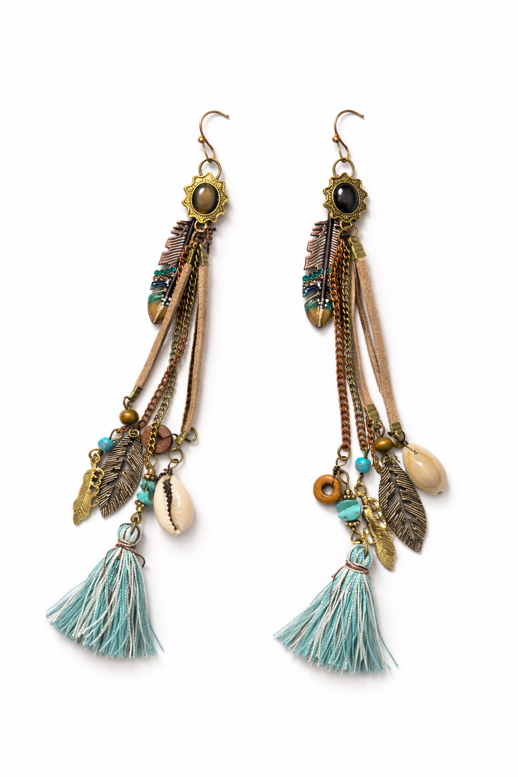 Boho Spirit Tassel Earrings – Turquoise Dreams