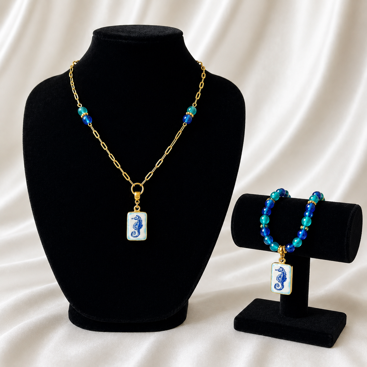 Coastal Seahorse Jewelry Set