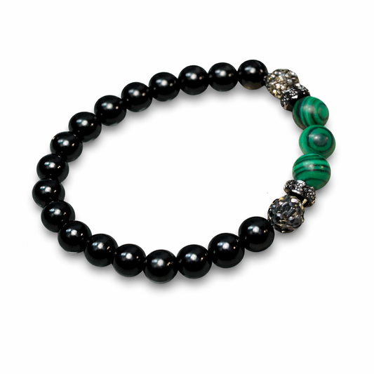 Guardian’s Shield Obsidian & Malachite Bracelet