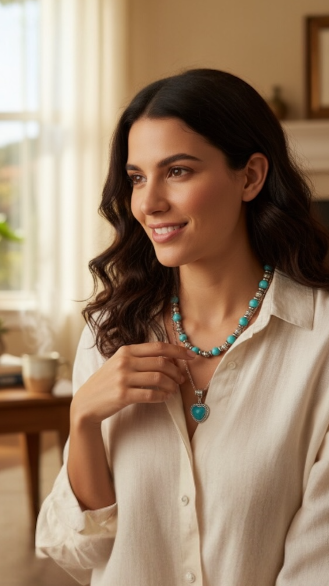 Turquoise Heart Harmony Set – Handmade Necklace & Earrings