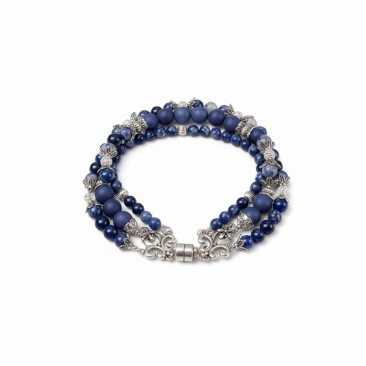 Midnight Royal Three-Tier Magnetic Bracelet