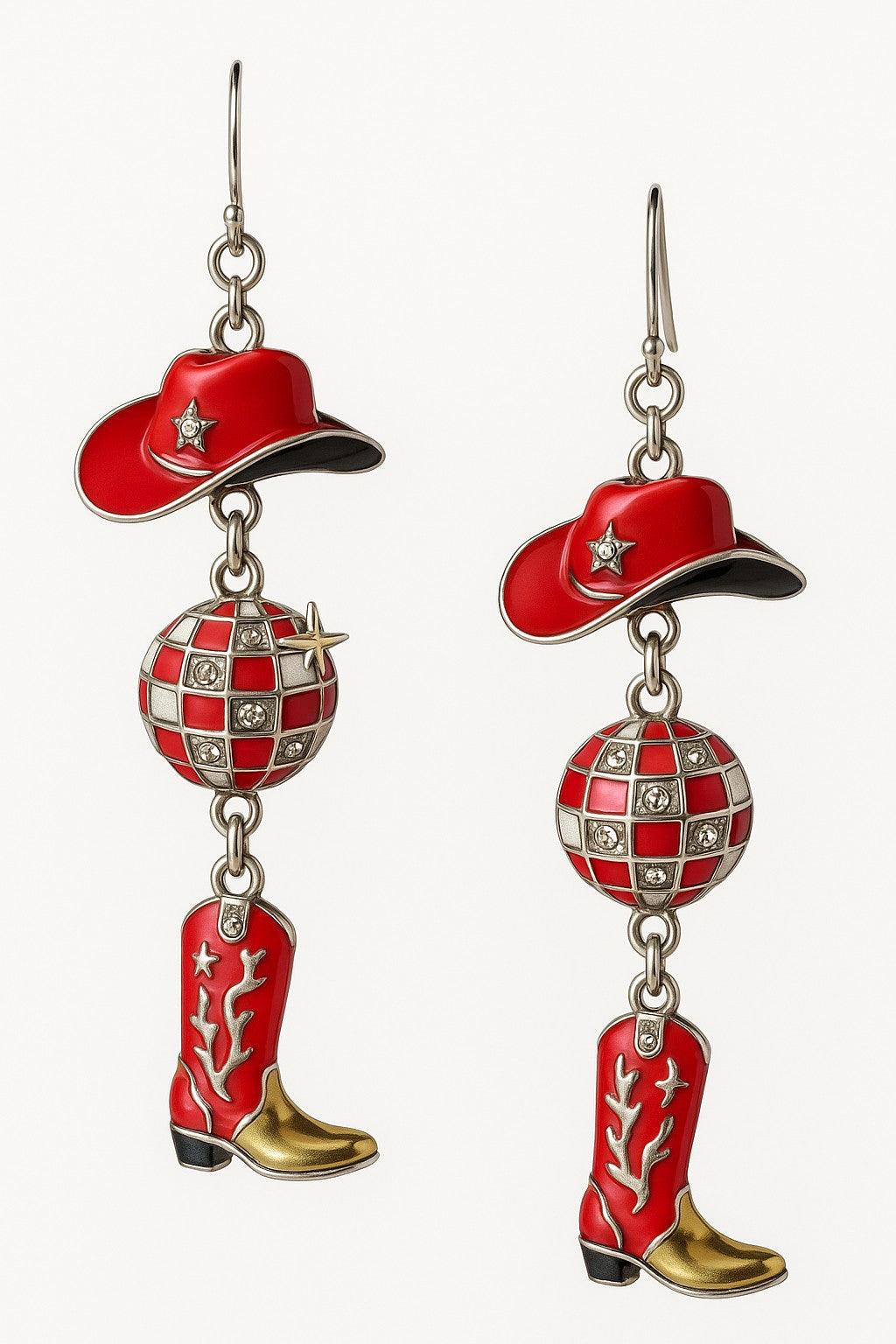 Yeehaw & Disco – Pink Cowboy Hat + Boot Party Earrings 💃🤠✨