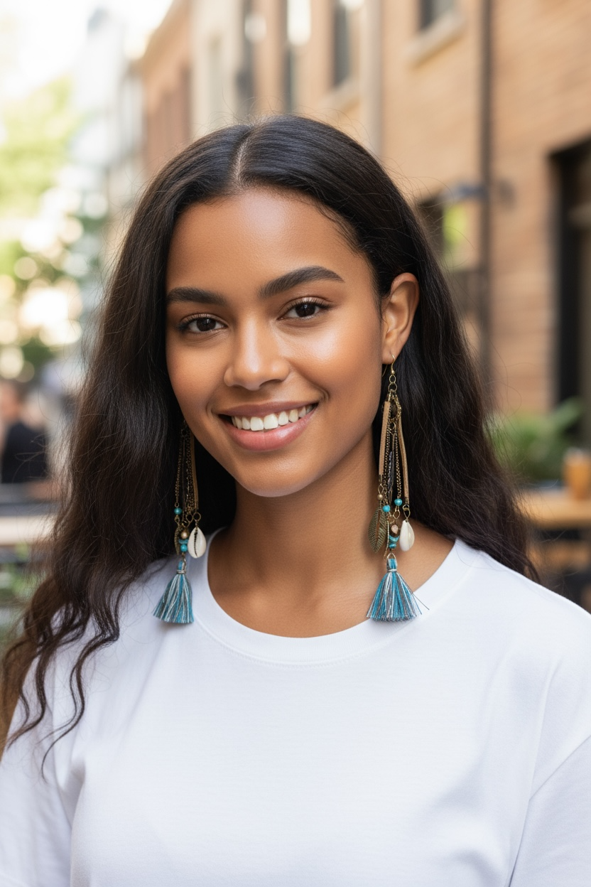 Boho Spirit Tassel Earrings – Turquoise Dreams