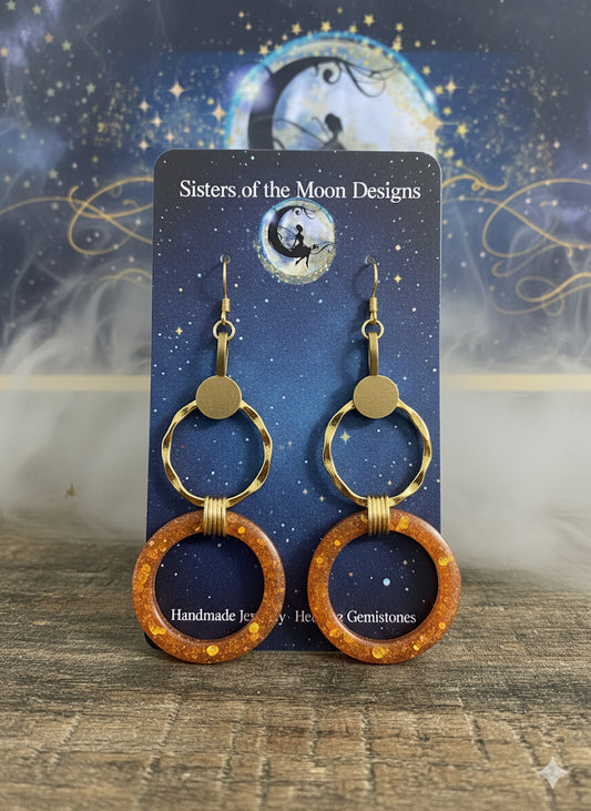 ✨ Golden Sunset Sparkle Hoops