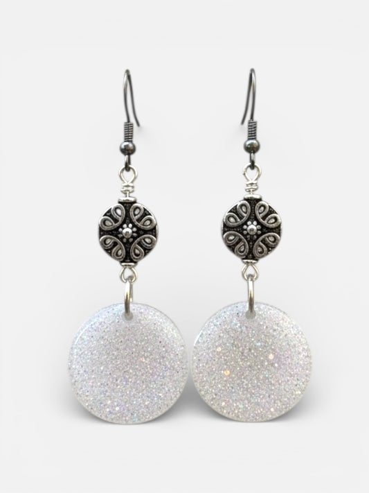Frosted Moon Disco Dangles