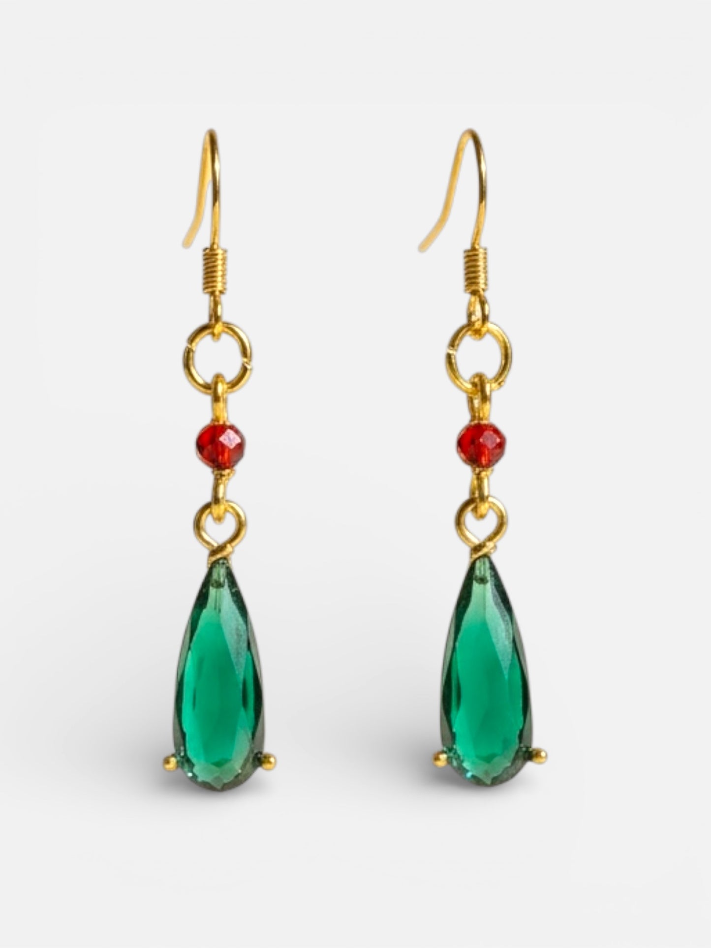 Emerald Moon Drop Earrings