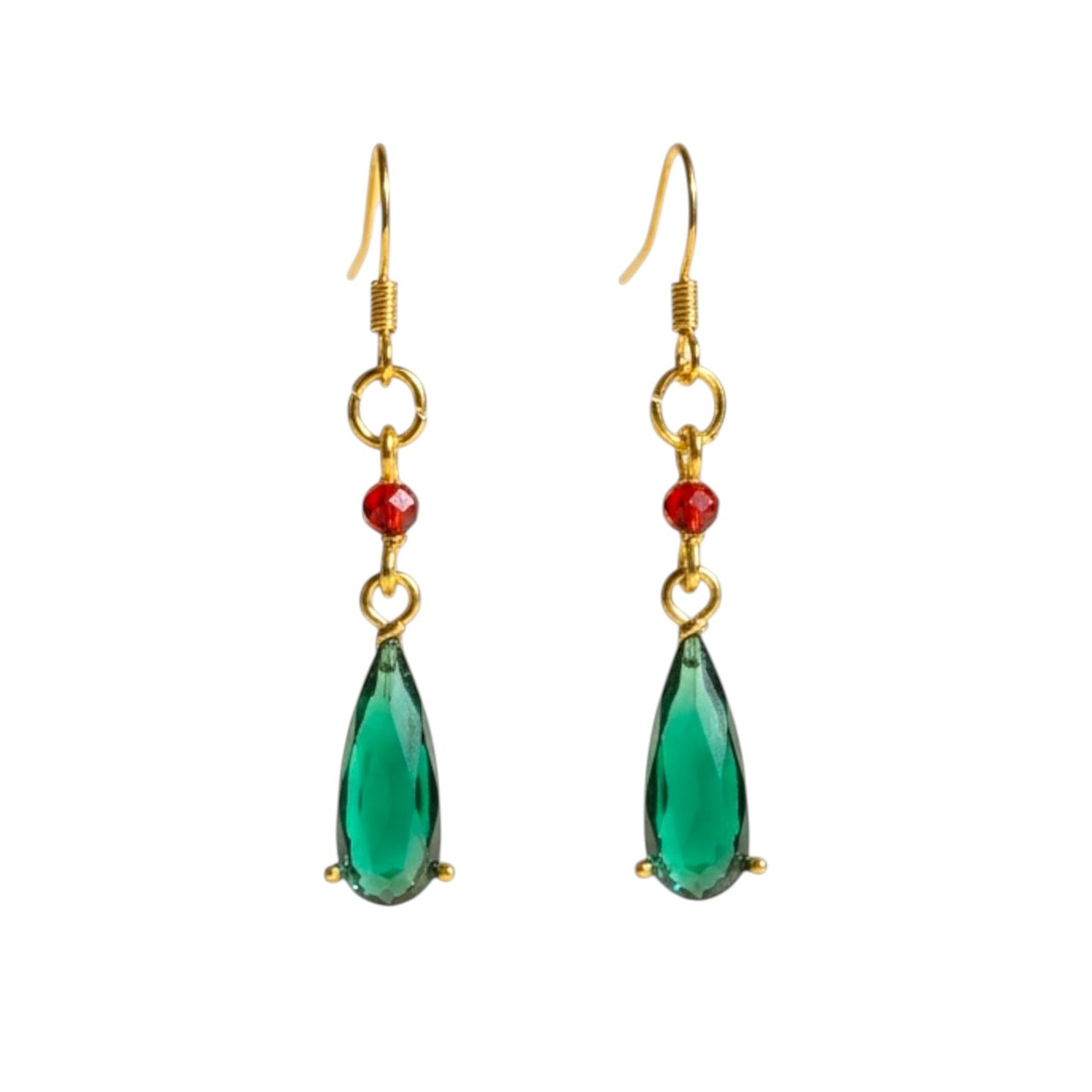 Emerald Moon Drop Earrings
