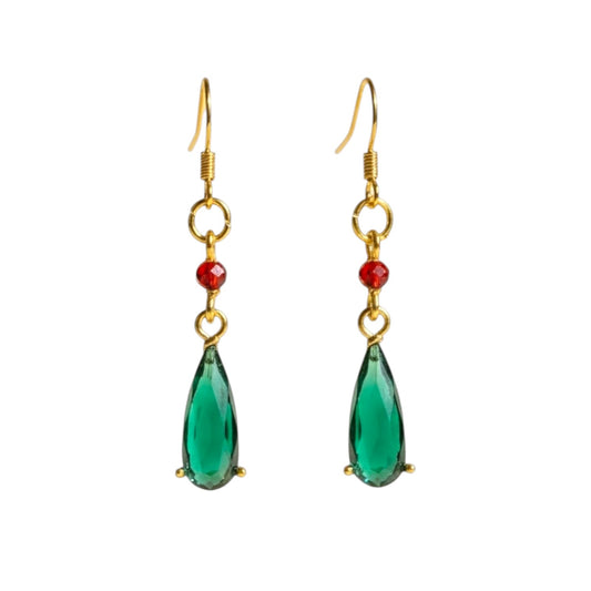 Emerald Moon Drop Earrings