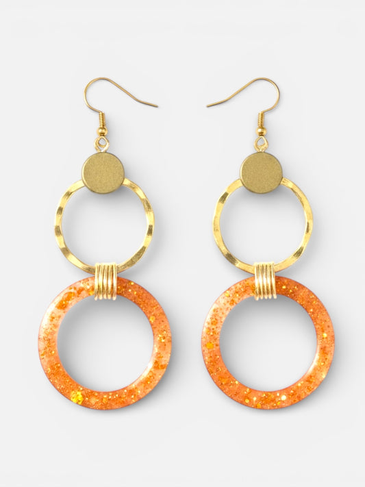 Golden Sunset Sparkle Hoops
