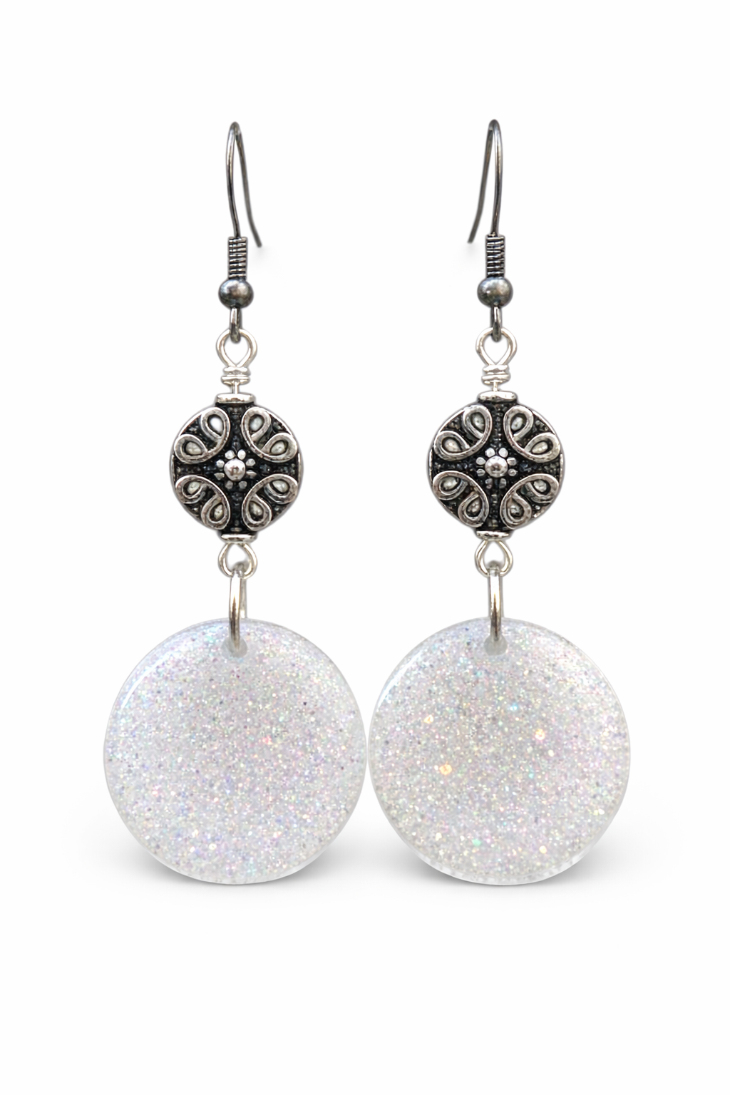 Frosted Moon Disco Dangles