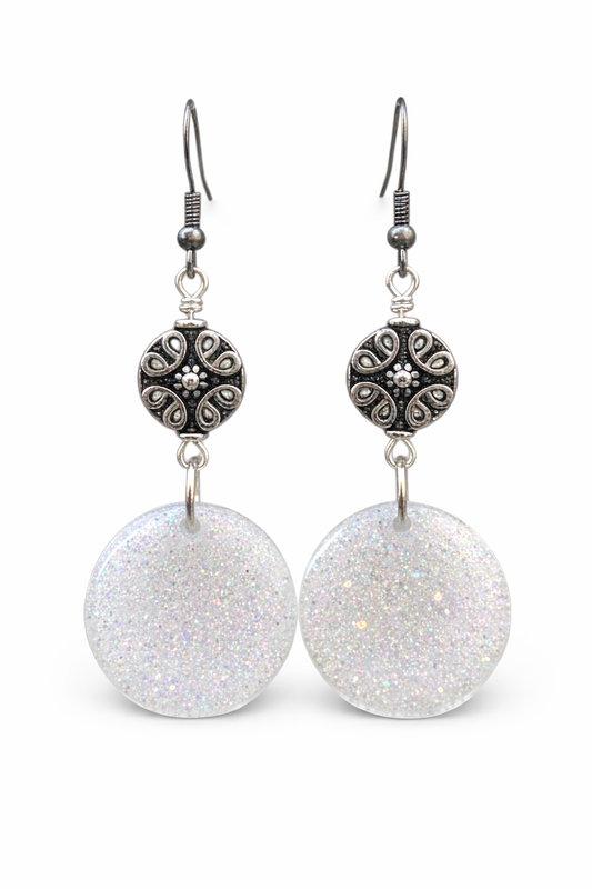 Frosted Moon Disco Dangles