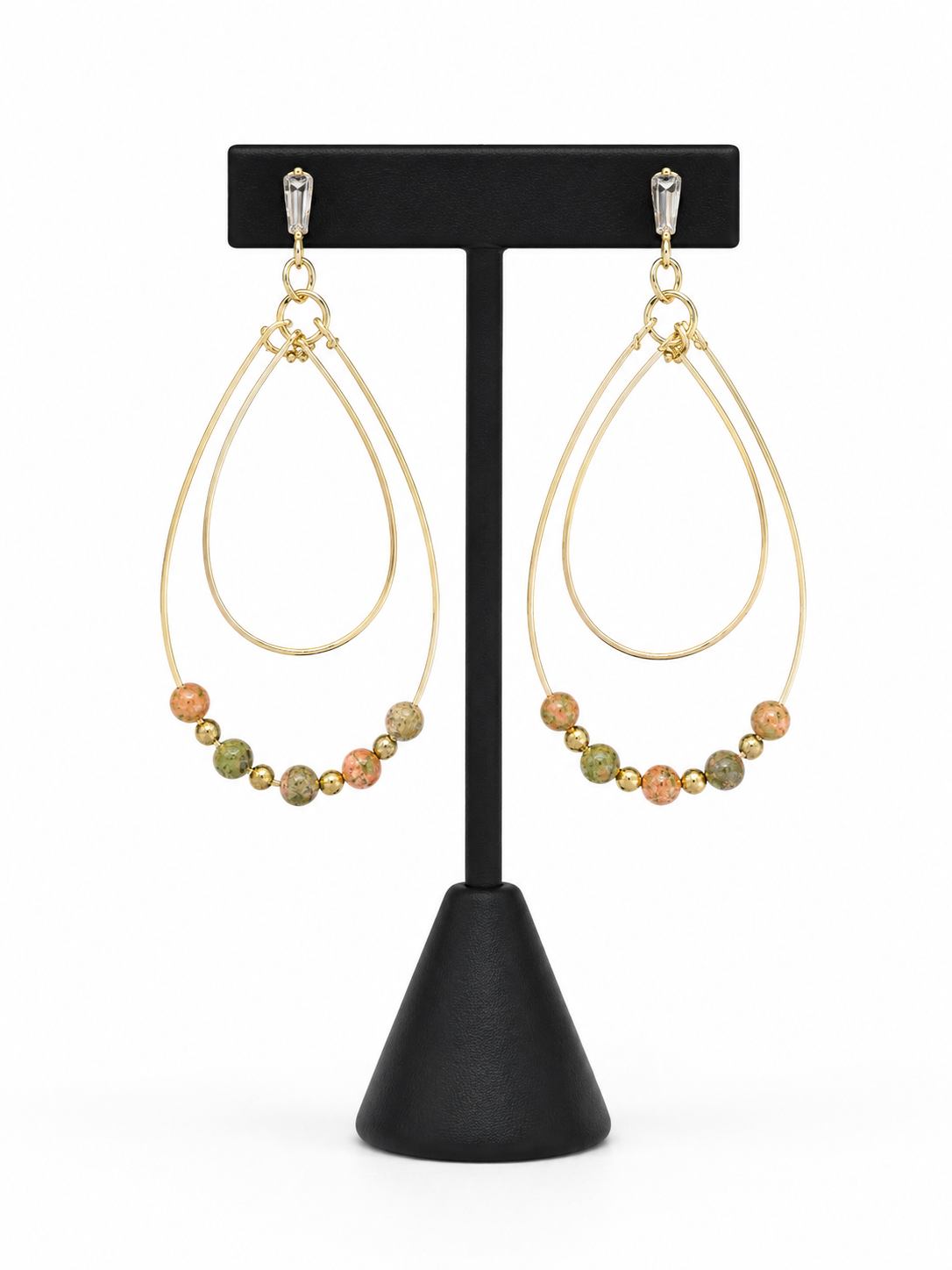 Indian Agate Teardrop Earrings