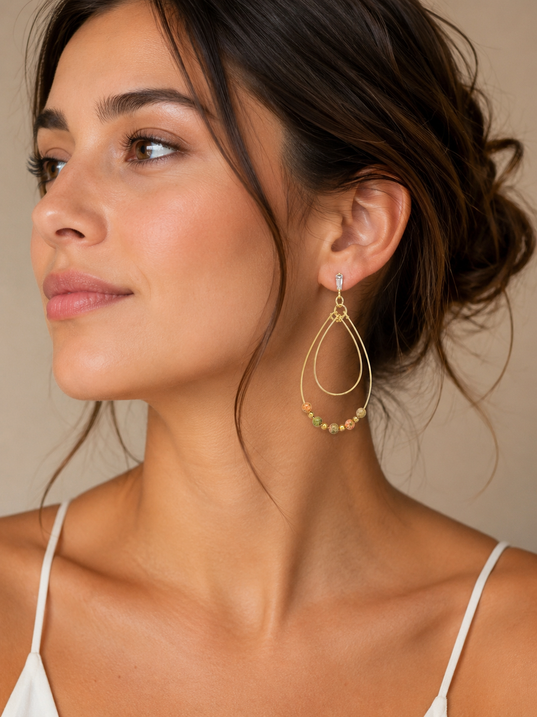 Indian Agate Teardrop Earrings