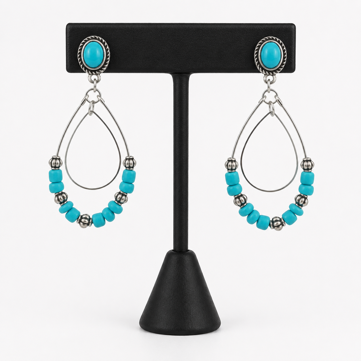 Turquoise Horizon Teardrop Earrings