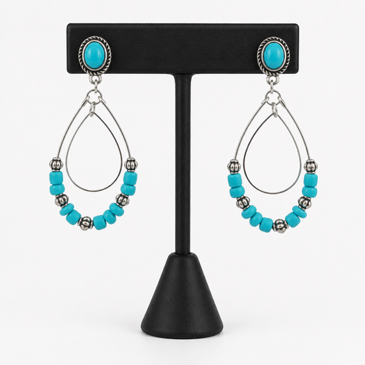 Turquoise Horizon Teardrop Earrings