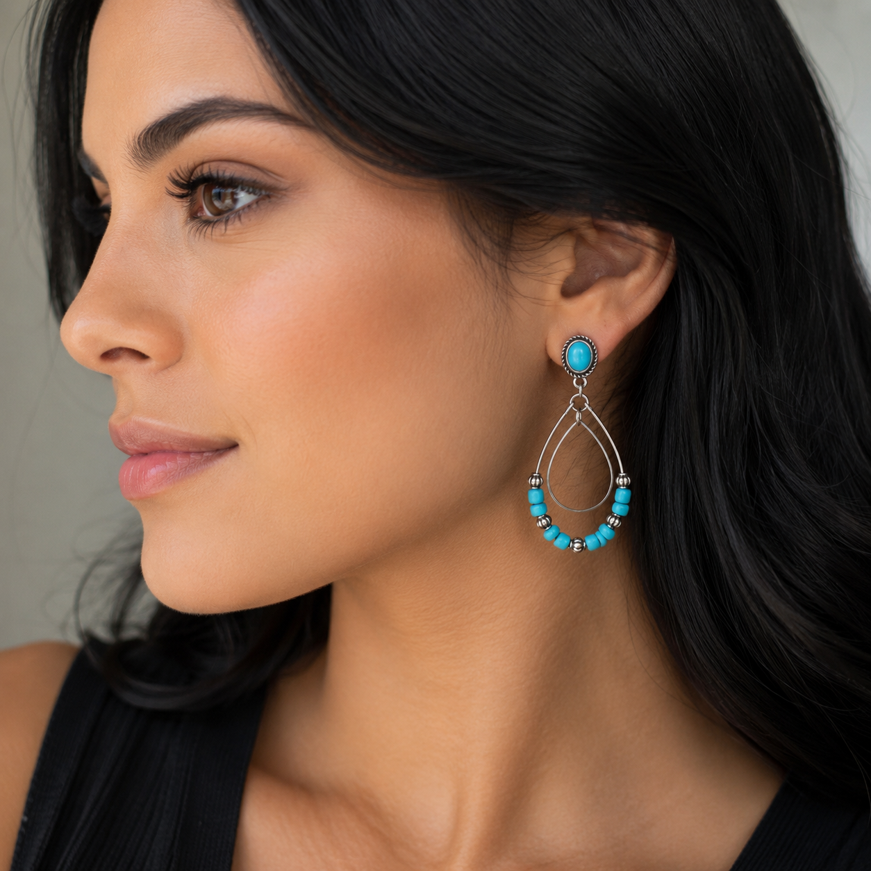 Turquoise Horizon Teardrop Earrings