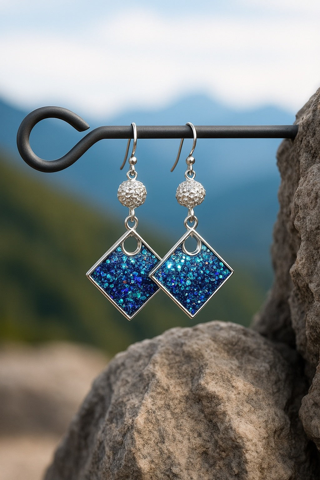 Electric Tide: Glitter Resin Earring Collection (Handmade | One-of-a-Kind | Stainless Steel Hooks)