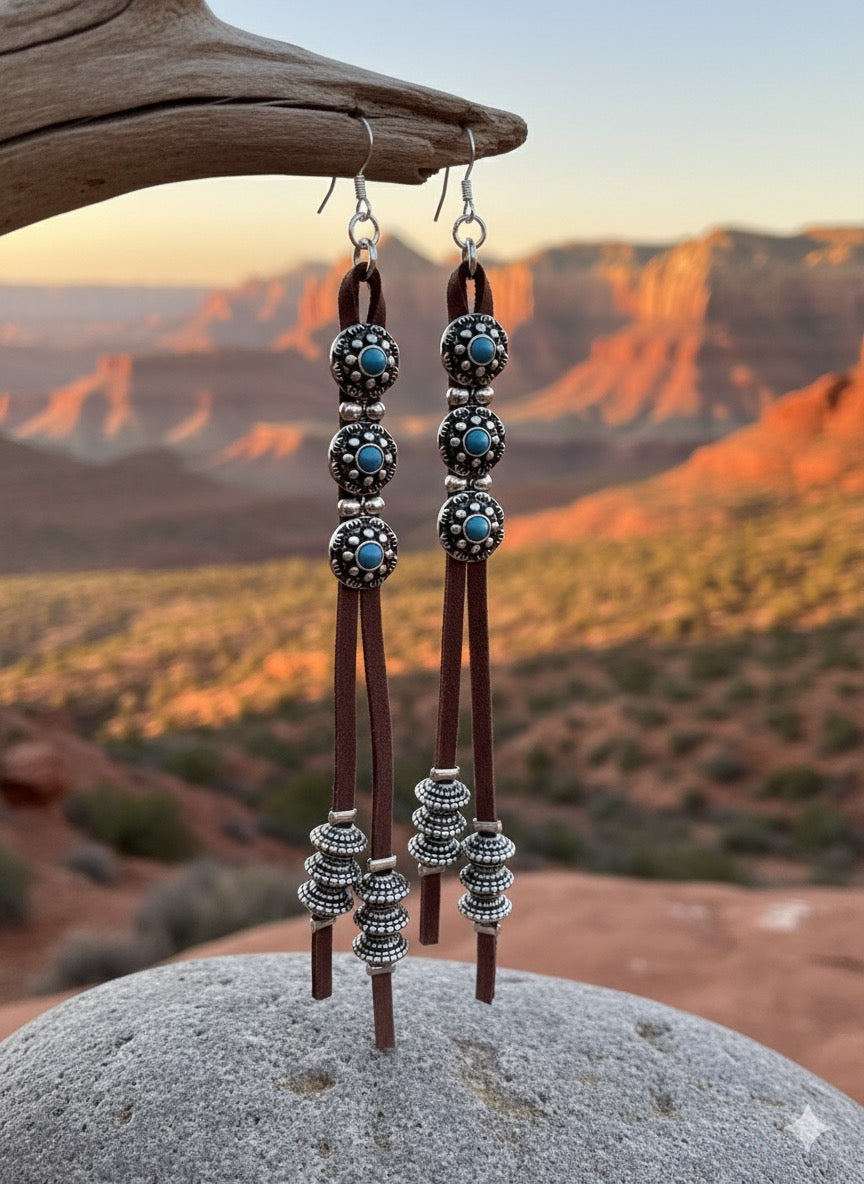 Desert Trails Turquoise Dangle Earrings