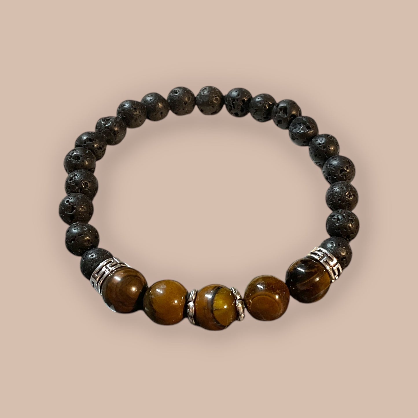 "Fearless Flame" – Tiger’s Eye & Lava Stone Confidence Bracelet