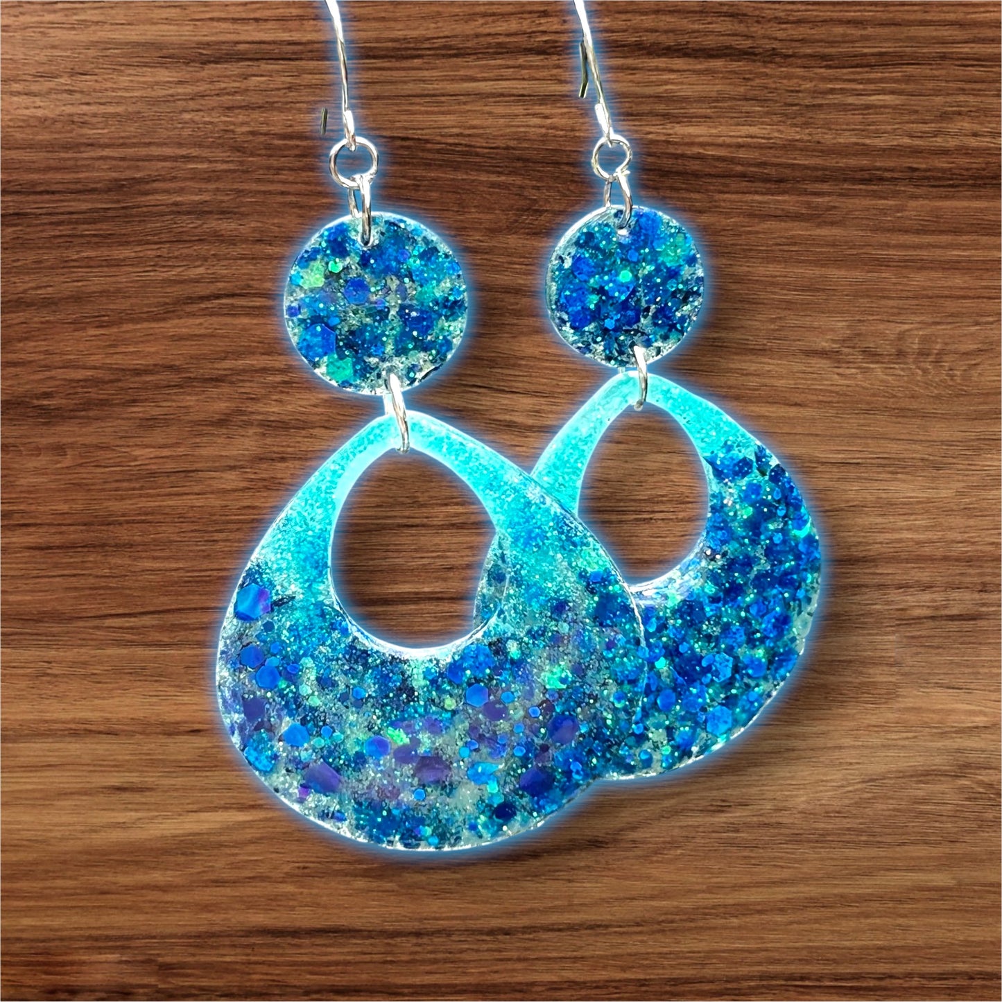 Electric Tide: Glitter Resin Earring Collection (Handmade | One-of-a-Kind | Stainless Steel Hooks)
