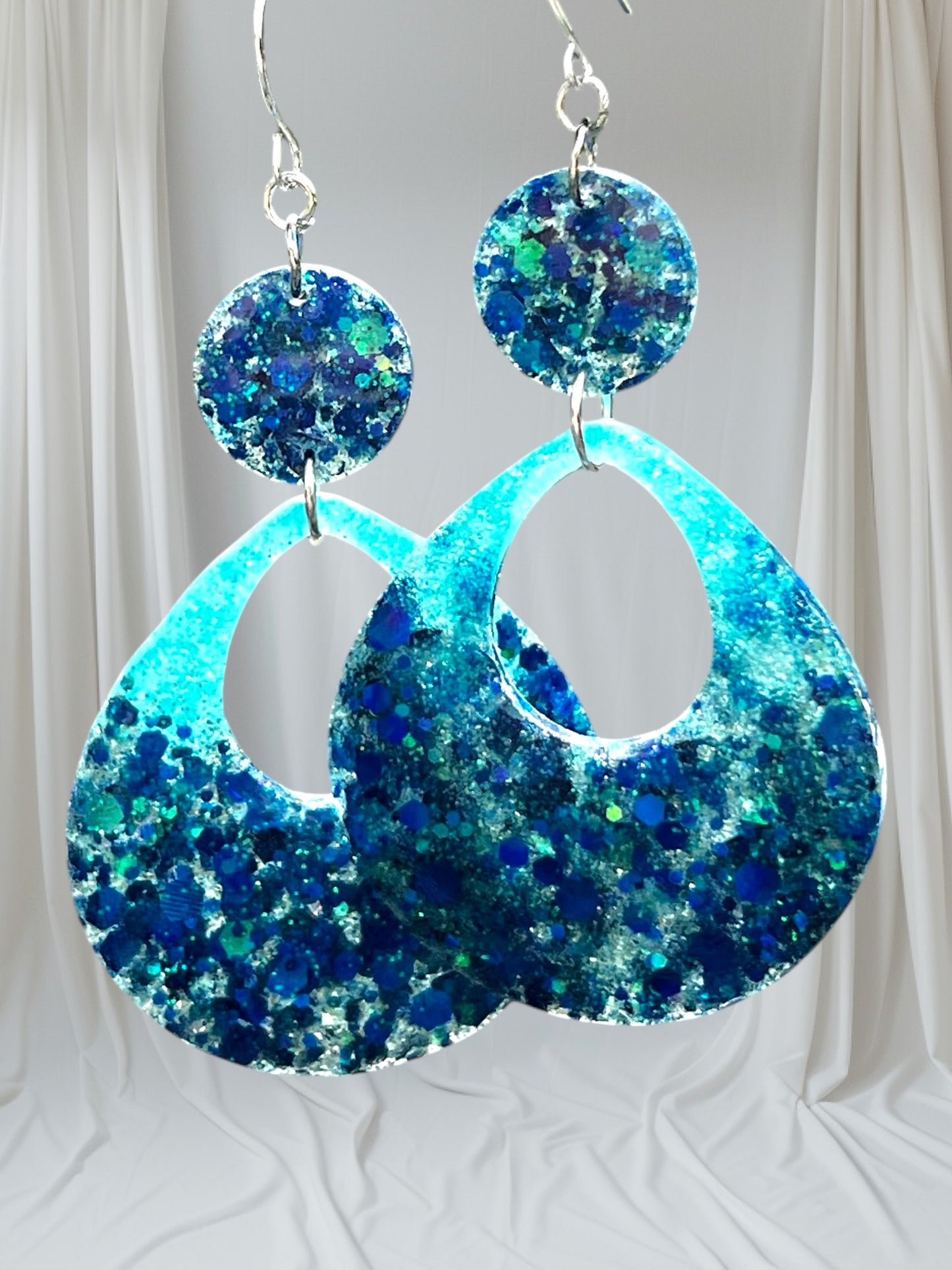 Electric Tide: Glitter Resin Earring Collection (Handmade | One-of-a-Kind | Stainless Steel Hooks)