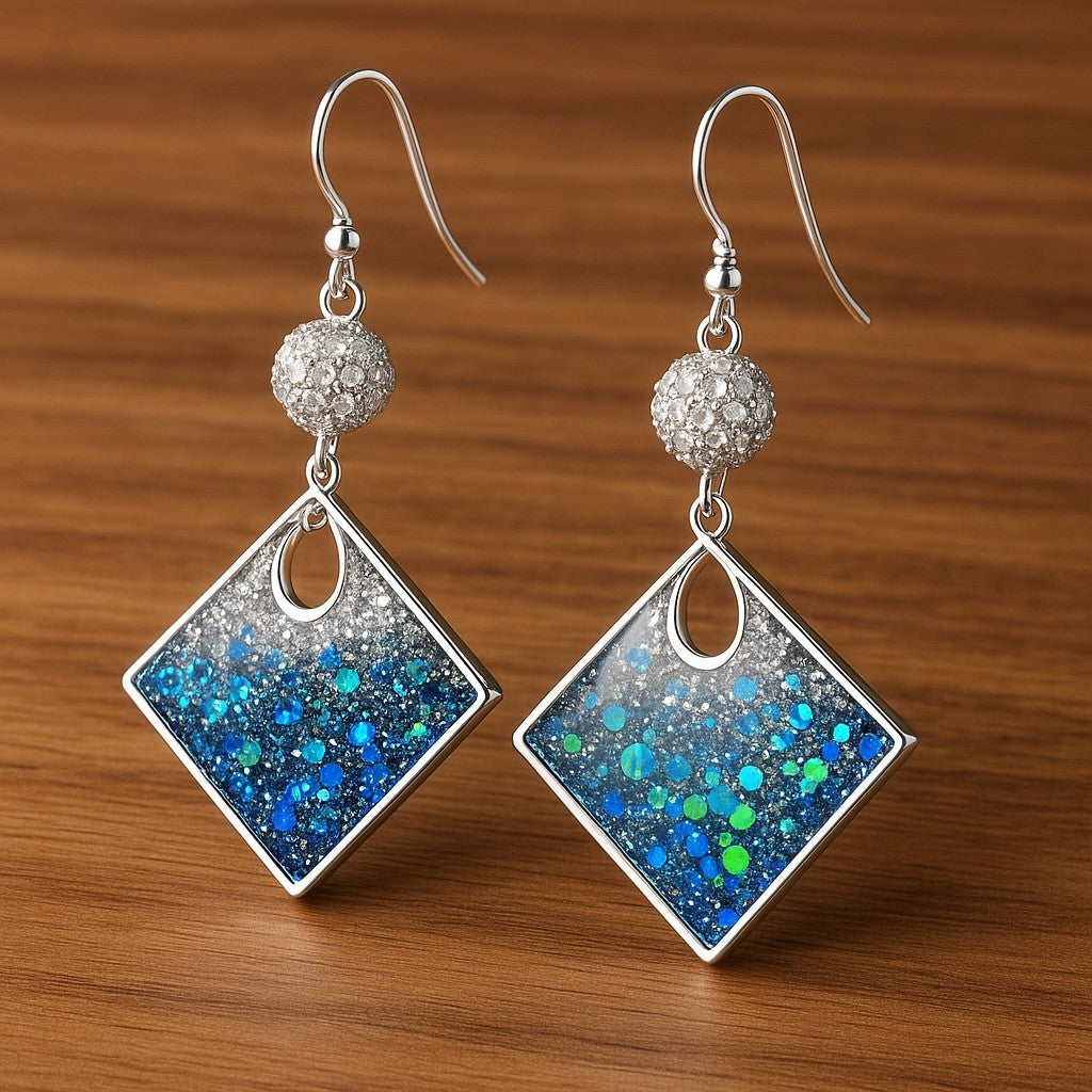 Electric Tide: Glitter Resin Earring Collection (Handmade | One-of-a-Kind | Stainless Steel Hooks)