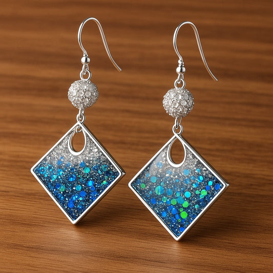 Electric Tide: Glitter Resin Earring Collection (Handmade | One-of-a-Kind | Stainless Steel Hooks)