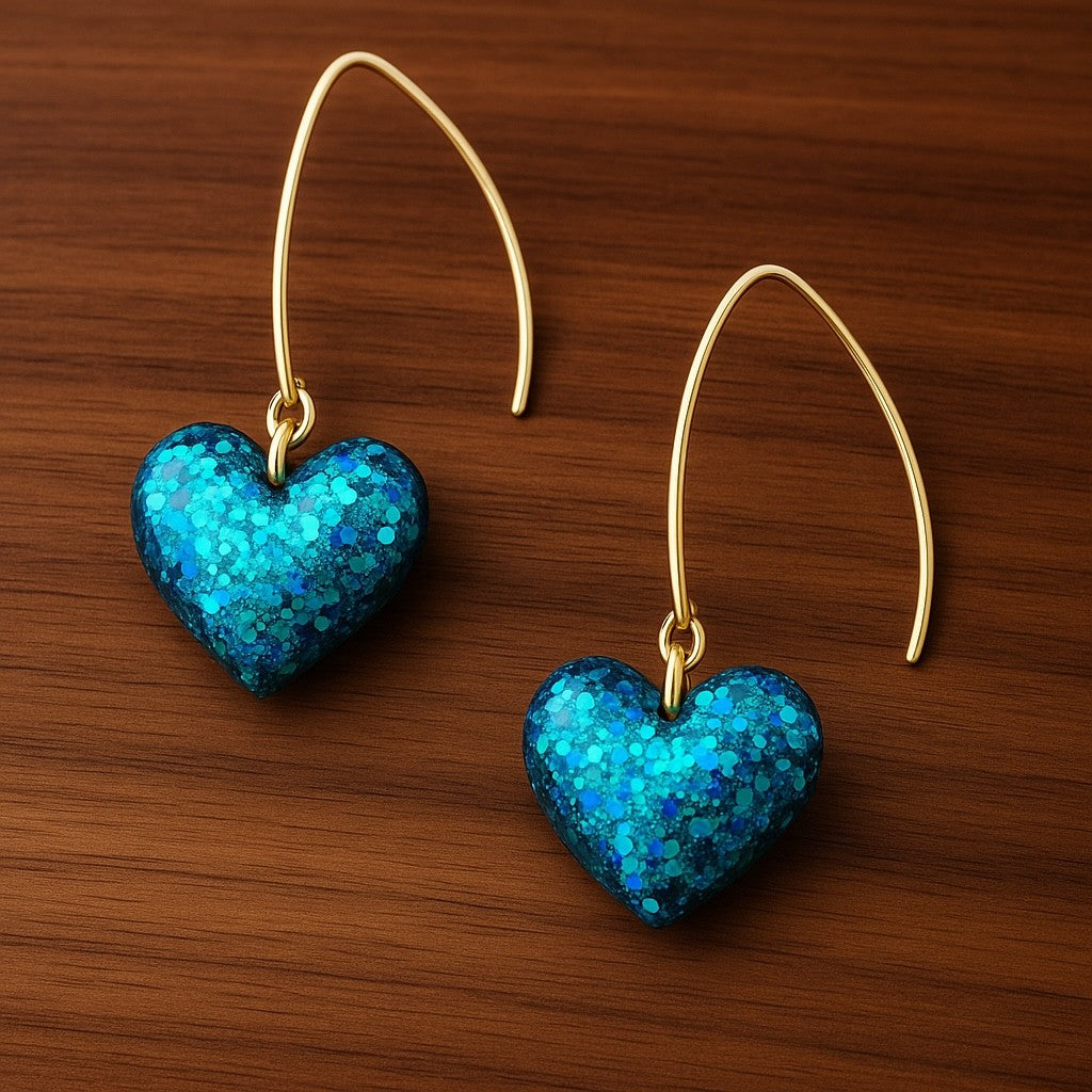 Electric Tide: Glitter Resin Earring Collection (Handmade | One-of-a-Kind | Stainless Steel Hooks)
