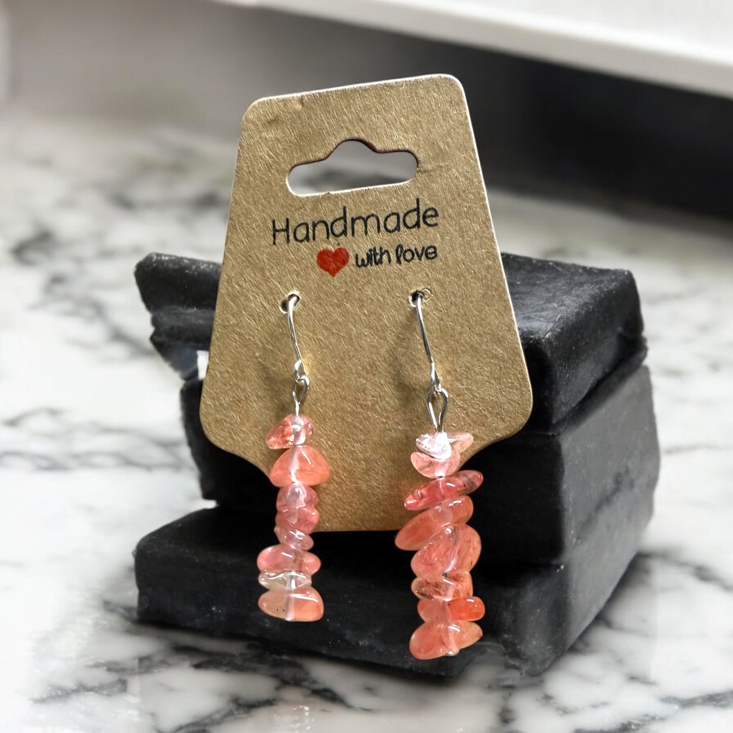 Gemstone Energy Drop Earrings | 12 Healing Stone Options | Handmade One of a Kind