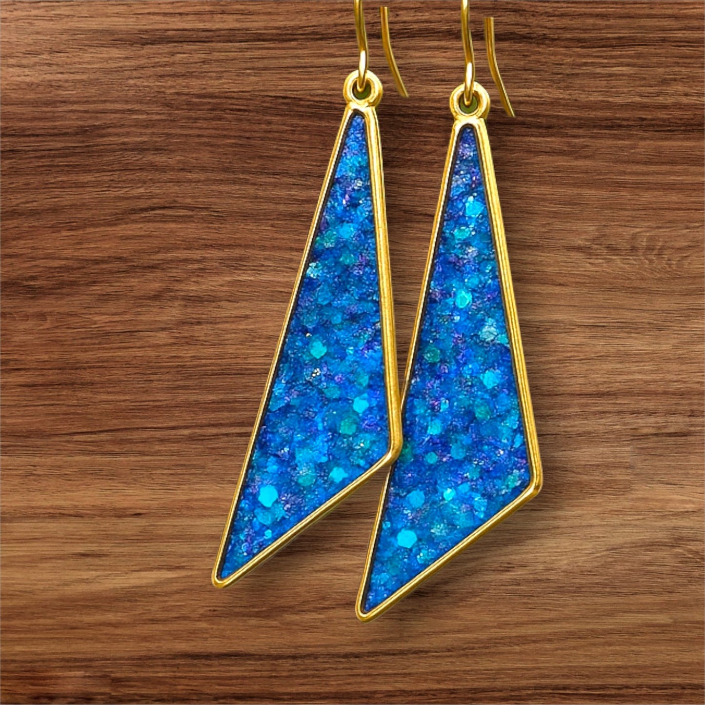 Electric Tide: Glitter Resin Earring Collection (Handmade | One-of-a-Kind | Stainless Steel Hooks)