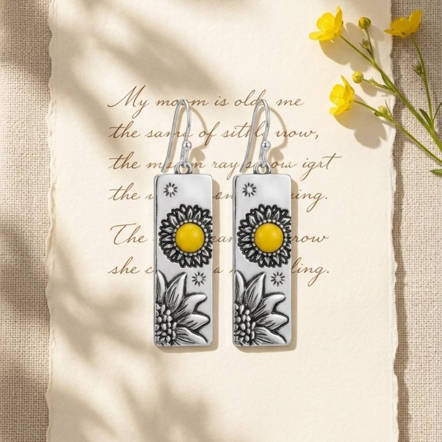 Sunflower Turquoise Earrings – Handmade Southwestern Earrings
