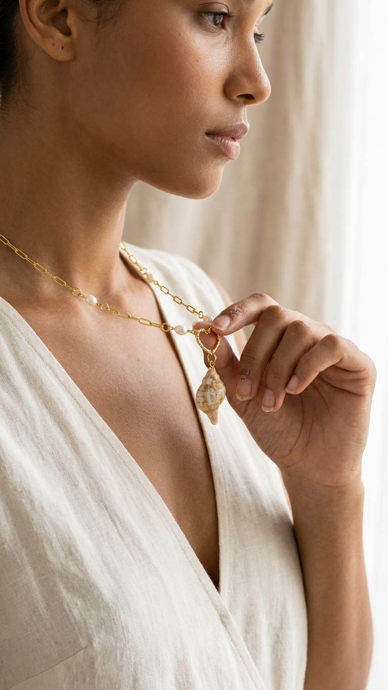 Coastal Heart Shell Necklace