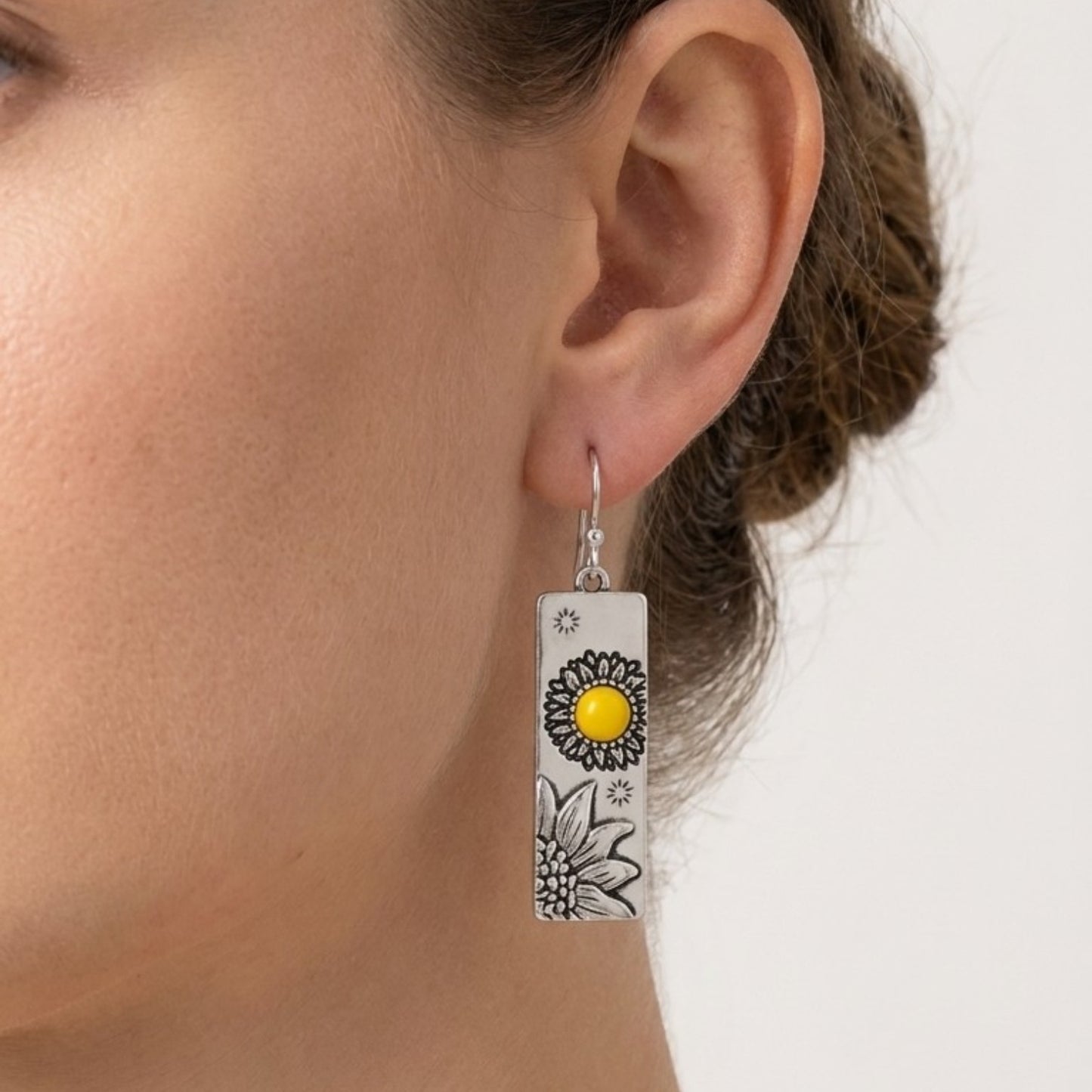 Sunflower Turquoise Earrings – Handmade Southwestern Earrings