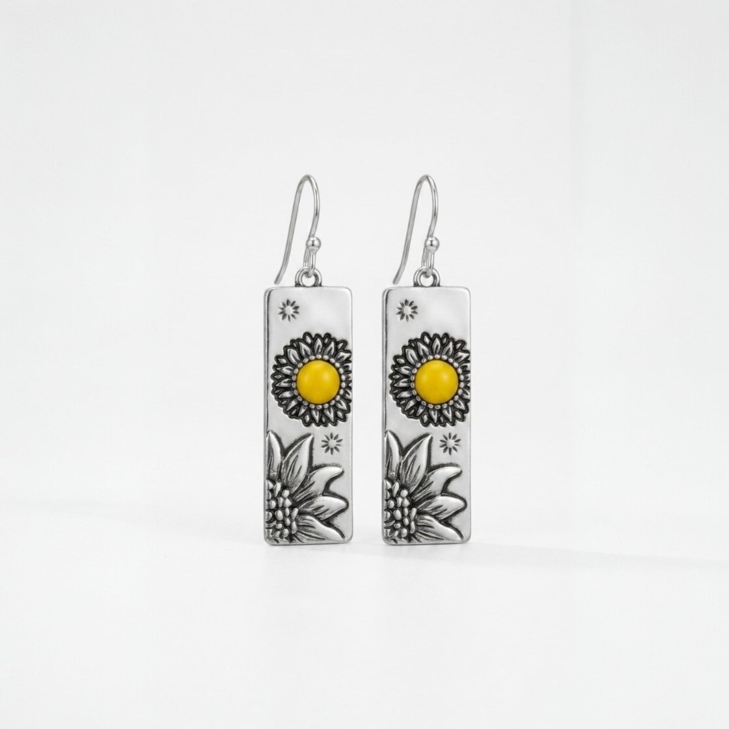 Sunflower Turquoise Earrings – Handmade Southwestern Earrings