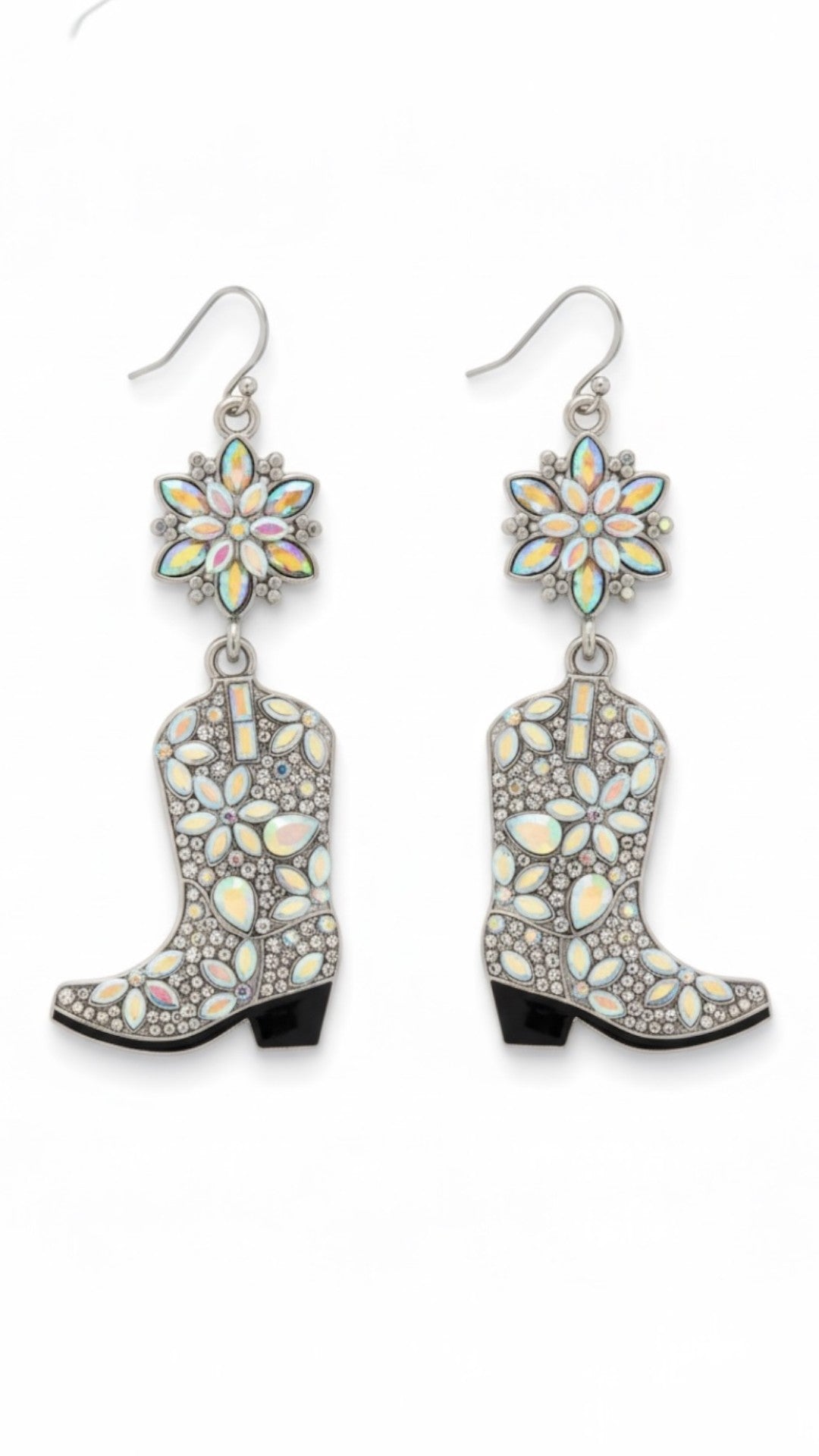 Opal Blossom Cowgirl Boot Earring
