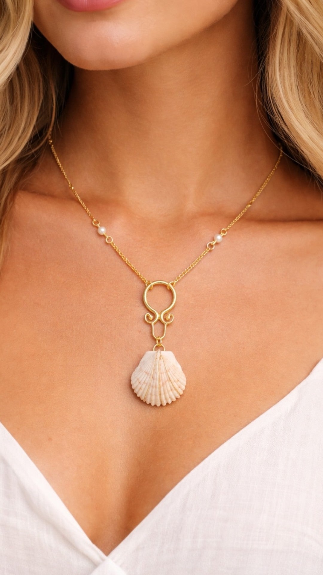 Seashell Necklace, Bracelet, Earrings & Matching Set