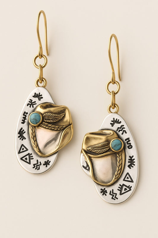 Turquoise Trails – Western Cowgirl Hat Dangle Earrings