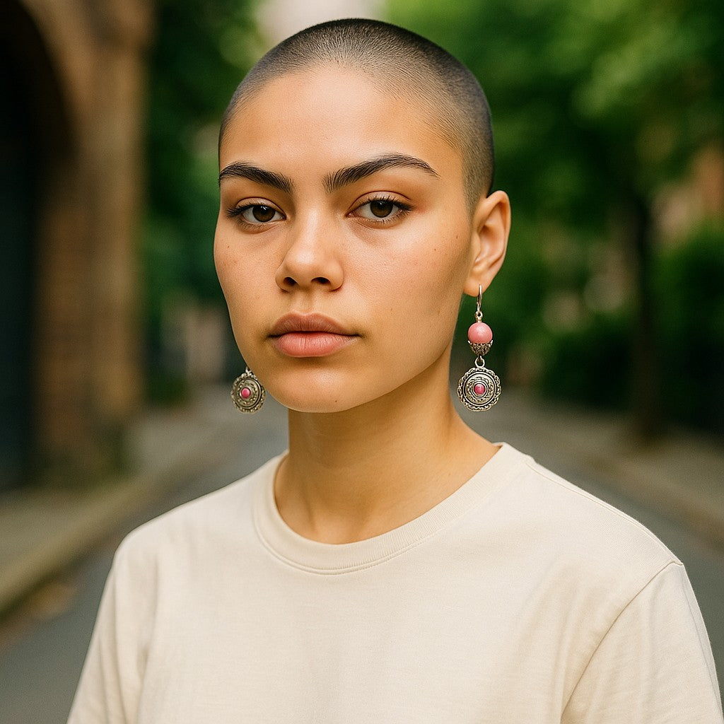 🌸 Desert Bloom Concho Earrings – Pink Sunset Edition