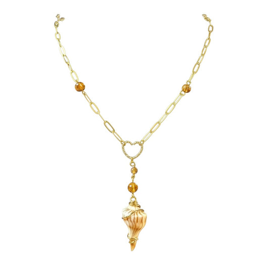 Coastal Conch Necklace, Shell Earrings & Matching Set