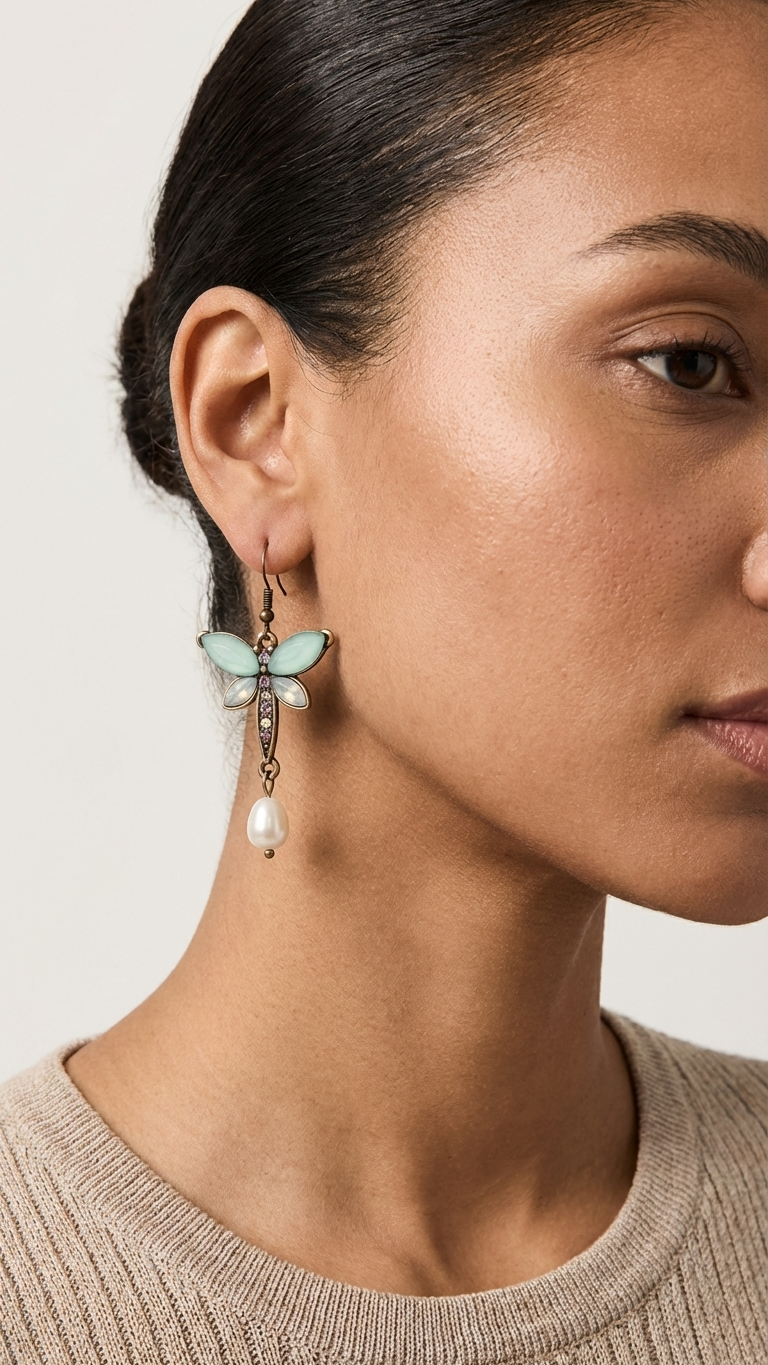 Mint Dragonfly Earrings