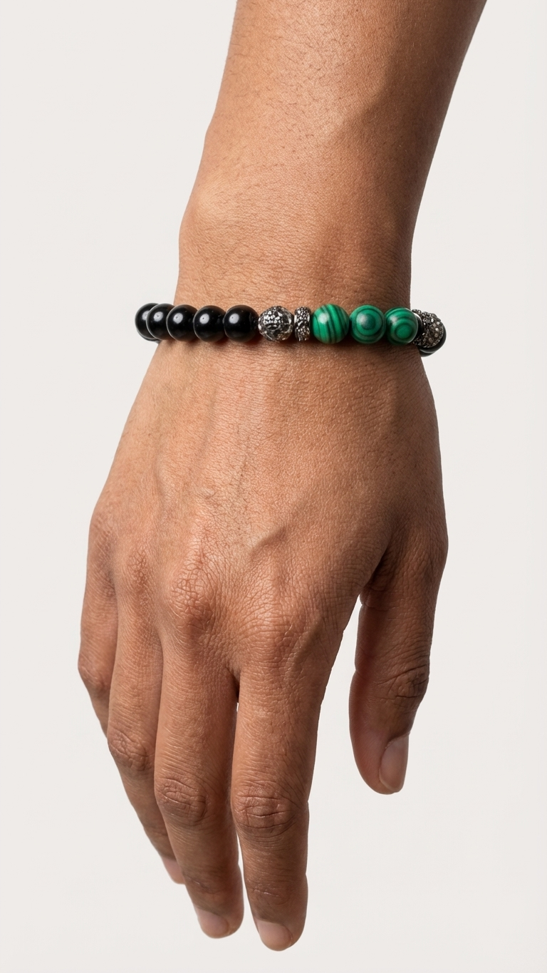 Guardian’s Shield Obsidian & Malachite Bracelet