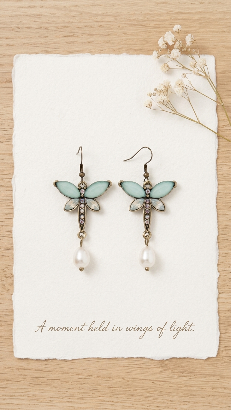 Mint Dragonfly Earrings
